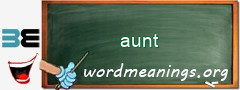 WordMeaning blackboard for aunt